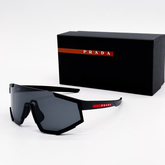 NEW PRADA UNISEX PRADA LINEA ROSSA SPS 04W DG006F PS04WS DG006F BLACK PS 04WS - Picture 1 of 12